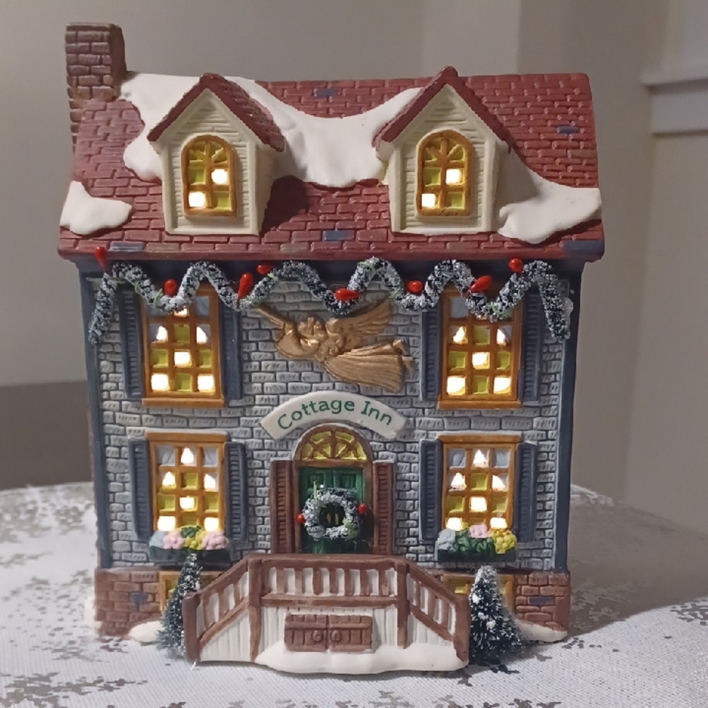 Holiday Collection Angel Cottage Inn Lighted Village Sets Building Porcelain